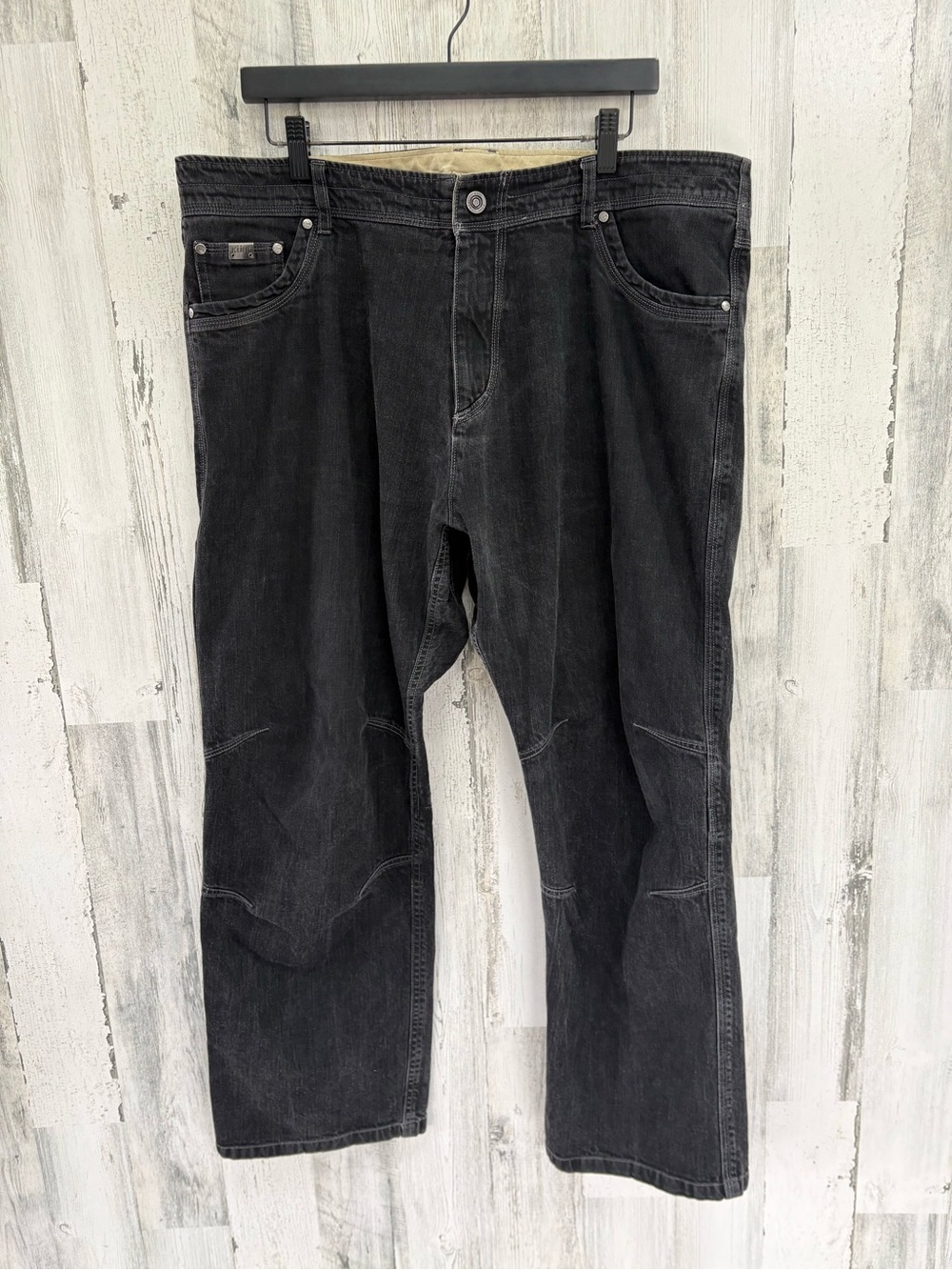 Kuhl Men’s Size 40X32 Riot Denim Jeans Vintage Patina Dye In Black Faded